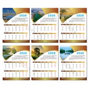 Custom 2026 Wall Calendar Printing Service (6-Page, 18″x23″, 2 Side)